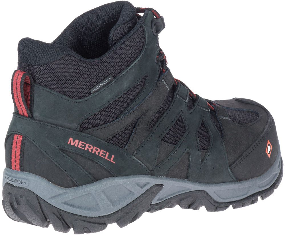 Kozaki Merrell Damskie Czarne - Siren Mid Waterproof Alloy Toe Work - 063295-OQZ